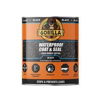 Gorilla Glue Waterproof Coat & Seal Liquid Rubber Coating Black 473ml