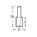 Trend 3/4 x 1/4 TCT Two Flute Cutter 8.0 x 19mm Trend - Town Tools