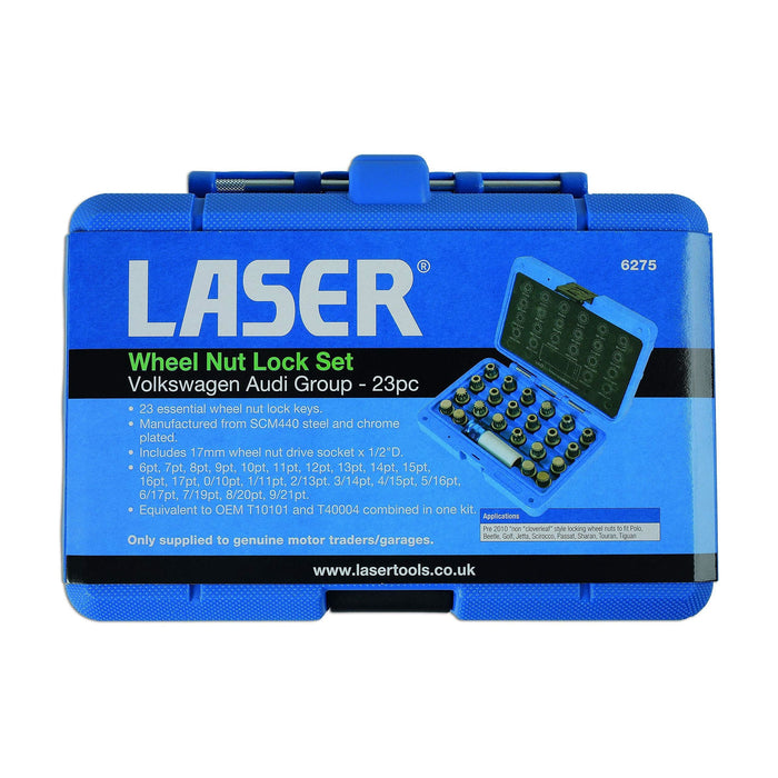 Laser Locking Wheel Nut Key Set 23pc - for VAG 6275 Laser - Town Tools 