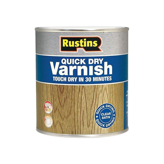 Rustins Quick Dry Varnish Satin Clear 250ml Rustins - Town Tools