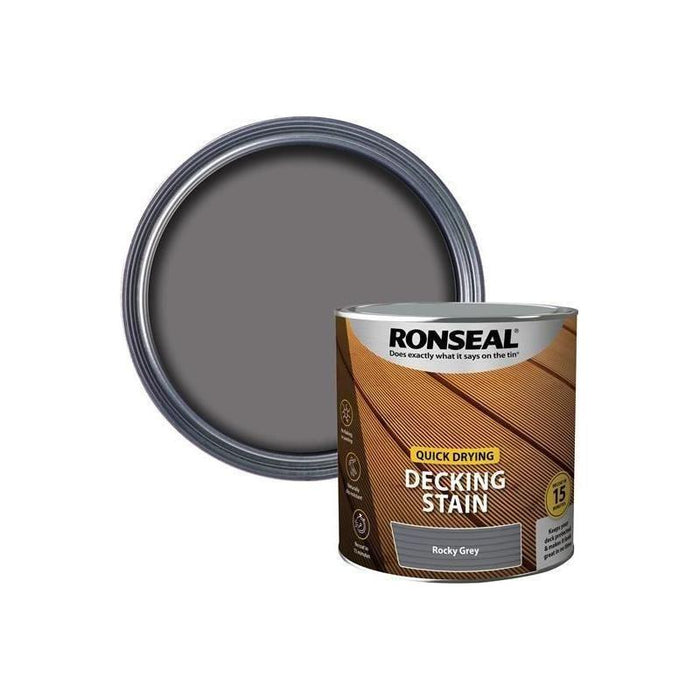 Ronseal Quick Drying Decking Stain Rocky Grey 2.5 litre Ronseal - Town Tools