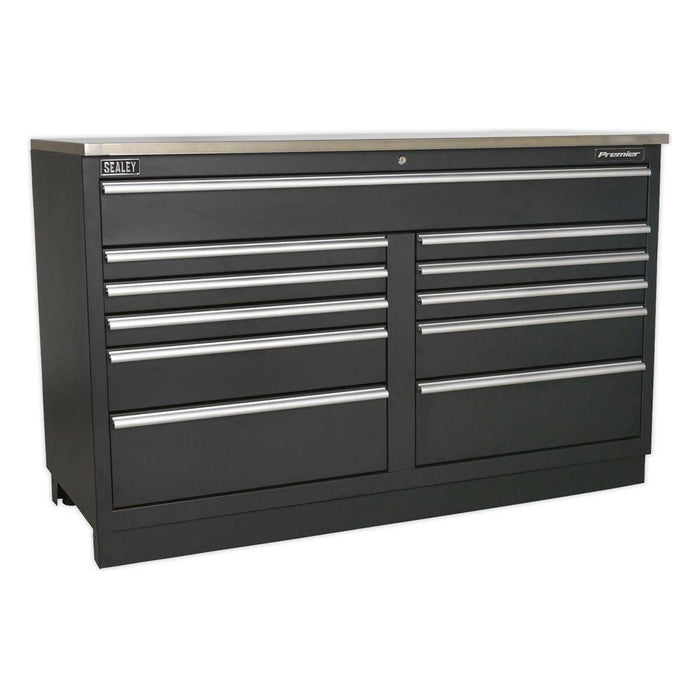 Sealey Modular Floor Cabinet 11 Drawer 1550mm Heavy-Duty APMS04 Sealey - Town Tools 