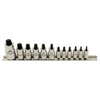 Laser Stubby Star Socket Bit Set 1/4"D, 3/8"D, 1/2"D 12pc 5521