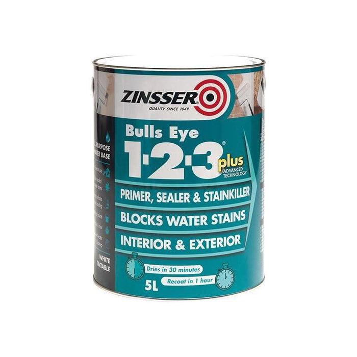 Zinsser Bulls Eye® 1-2-3 Plus Primer, Sealer & Stain Killer White 2.5 litre Zinsser - Town Tools