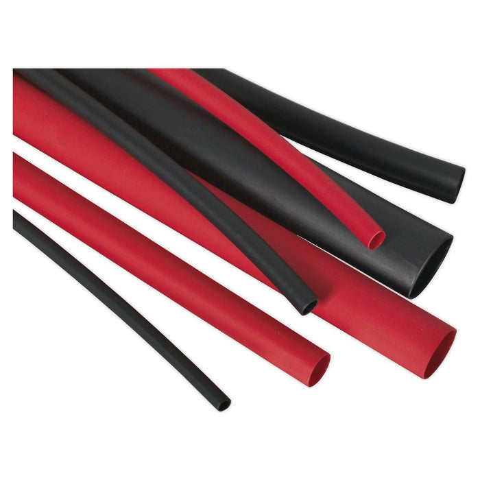 Sealey Heat Shrink Tubing Assortment 72pc Black & Red Adhesive Lined 200mm Sealey - Town Tools 