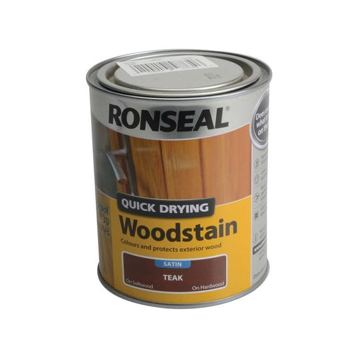 Ronseal Quick Drying Woodstain Satin Teak 750ml Ronseal - Town Tools