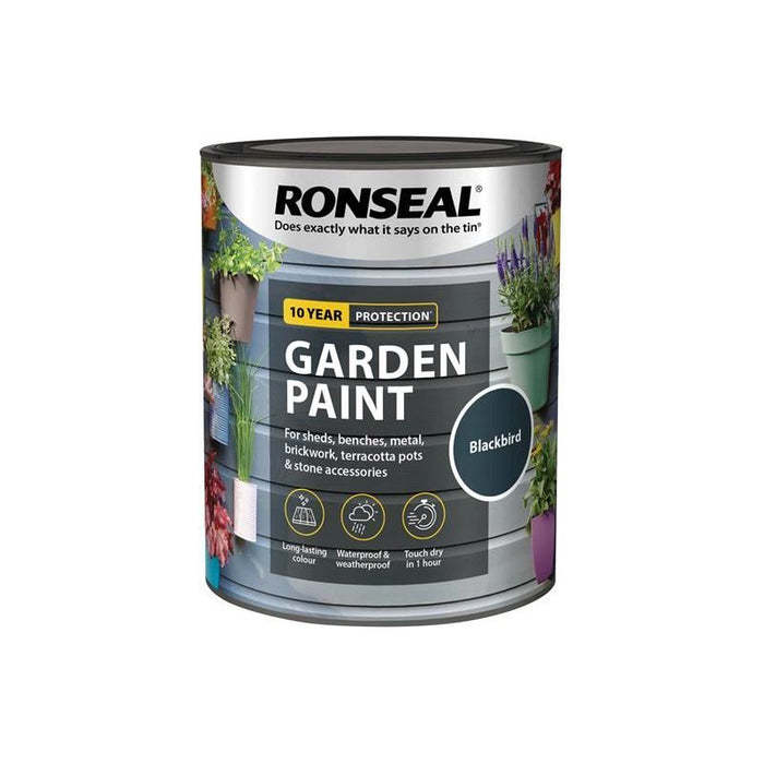 Ronseal Garden Paint Blackbird 750ml Ronseal - Town Tools