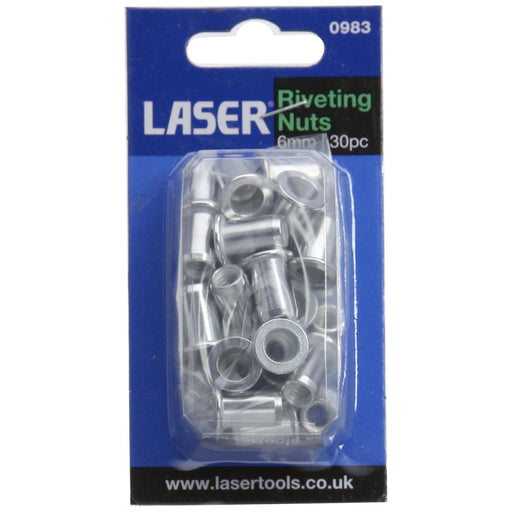 Laser Riveting Nuts 6mm 30pc 0983 Laser - Town Tools 