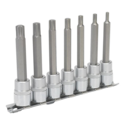 Sealey Ribe Socket Bit Set 7pc 3/8"Sq Drive 95mm AK6233 Sealey - Town Tools 