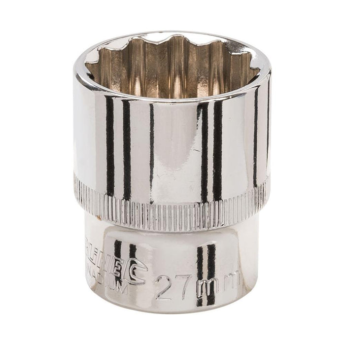 Silverline Socket 1/2" Drive 12pt Metric 27mm Silverline - Town Tools 