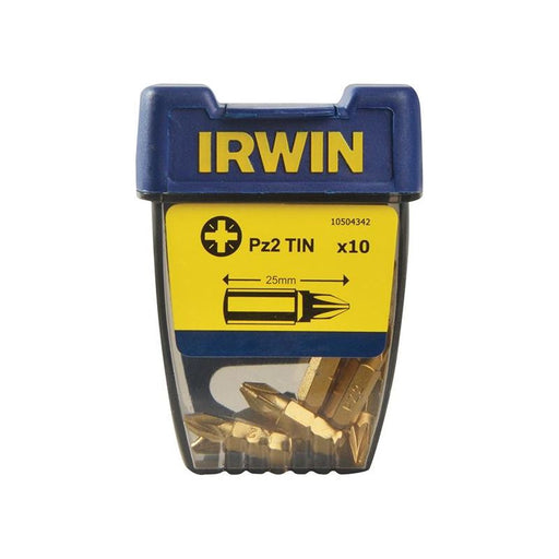 Irwin® Screwdriver Bits Pozidriv PZ2 25mm Titanium (Pack 10) IRWIN® - Town Tools