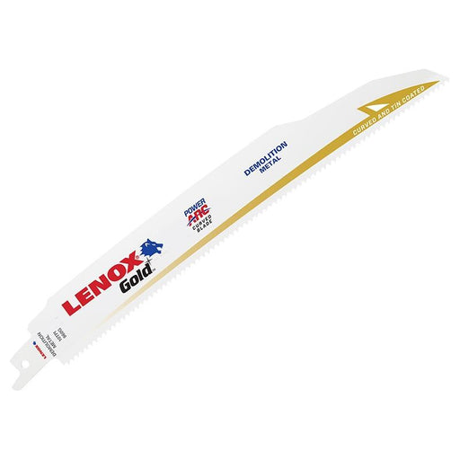 Lenox Gold® Power Arc® Curved Demo Cutting Saw Blade 229 x 22 x 1.6mm 10 TPI (Pack 5) LENOX - Town Tools