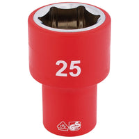 Draper Fully Insulated VDE Socket, 1/2" Sq. Dr., 25mm 31961
