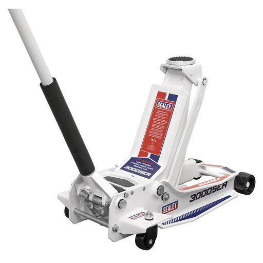 Sealey Low Profile Long Reach Trolley Jack with Rocket Lift 3 Tonne 3000SER Sealey - Town Tools 