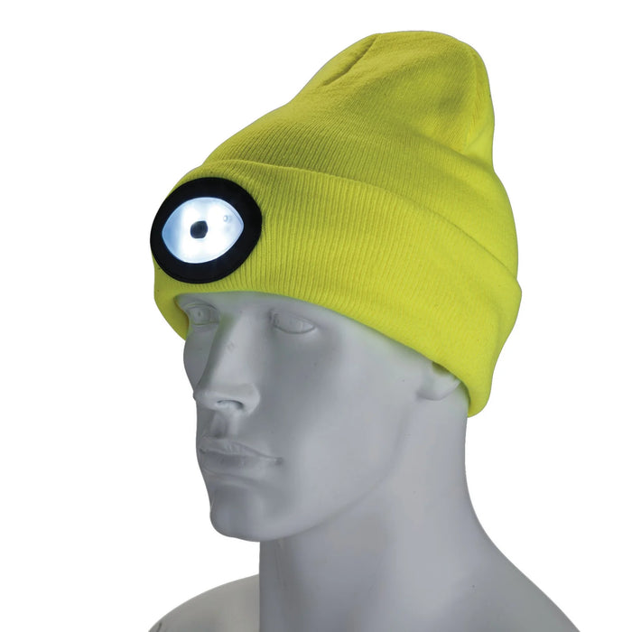 Draper Beanie Hat with Rechargeable Torch, One Size, 1W, 100 Lumens, Navy Blue