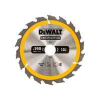 Dewalt Power Tools Portable Construction Circular Saw Blade 190 x 30mm x 18T