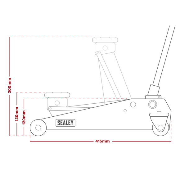 Sealey Trolley Jack 1.5 Tonne Short Chassis 1015CX Sealey - Town Tools 