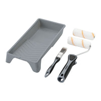 Draper Medium Pile Polyester Paint Roller and Brush Set with Soft Grip (5 Piece)