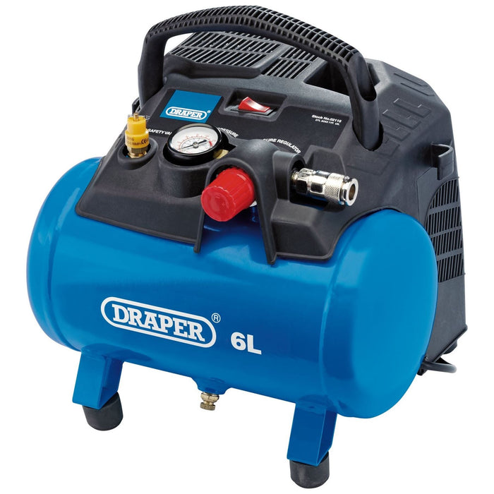 Draper Oil-Free Air Compressor, 6L, 1.2kW 02115 Draper - Town Tools 