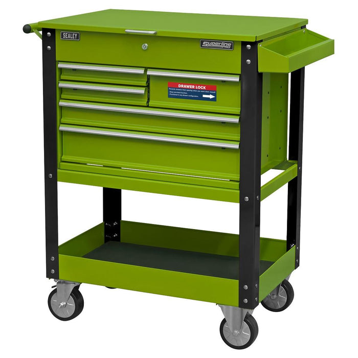 Sealey Heavy-Duty Mobile Tool & Parts Trolley with 5 Drawers and Lockable Top- H Sealey - Town Tools 