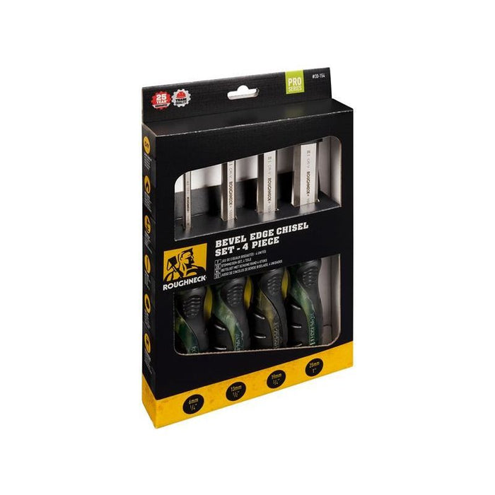 Roughneck Professional Bevel Edge Chisel Set, 4 Piece Roughneck - Town Tools