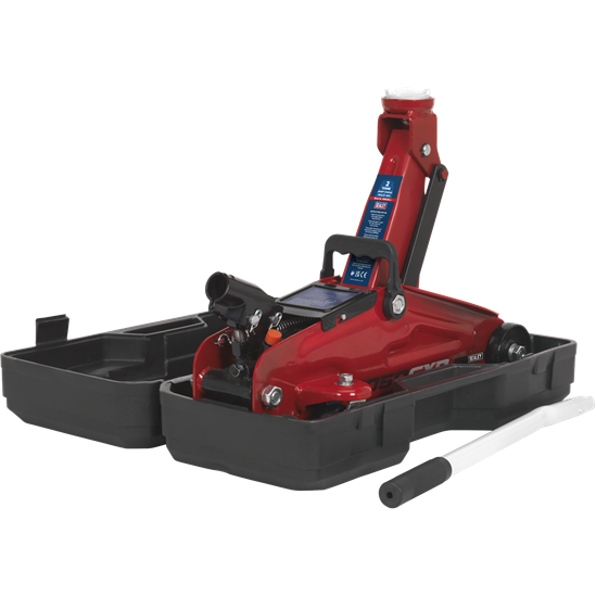 Sealey Trolley Jack 2 Tonne Short Chassis with Storage Case 1050CXD Sealey - Town Tools 