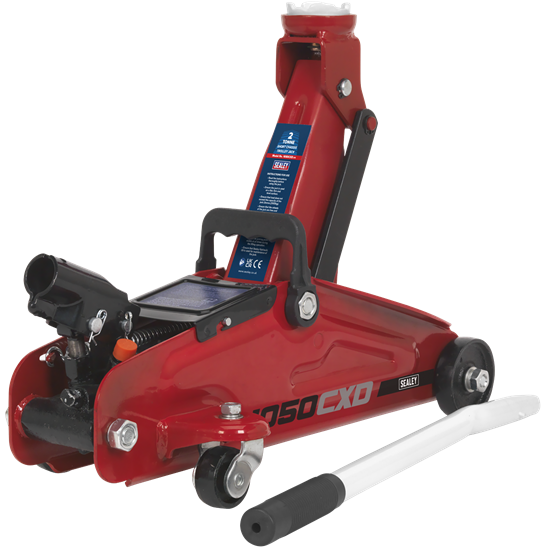 Sealey Trolley Jack 2 Tonne Short Chassis with Storage Case 1050CXD Sealey - Town Tools 