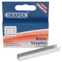 Draper Steel Staples, 8 x 10mm (Pack of 1000) - 8HT