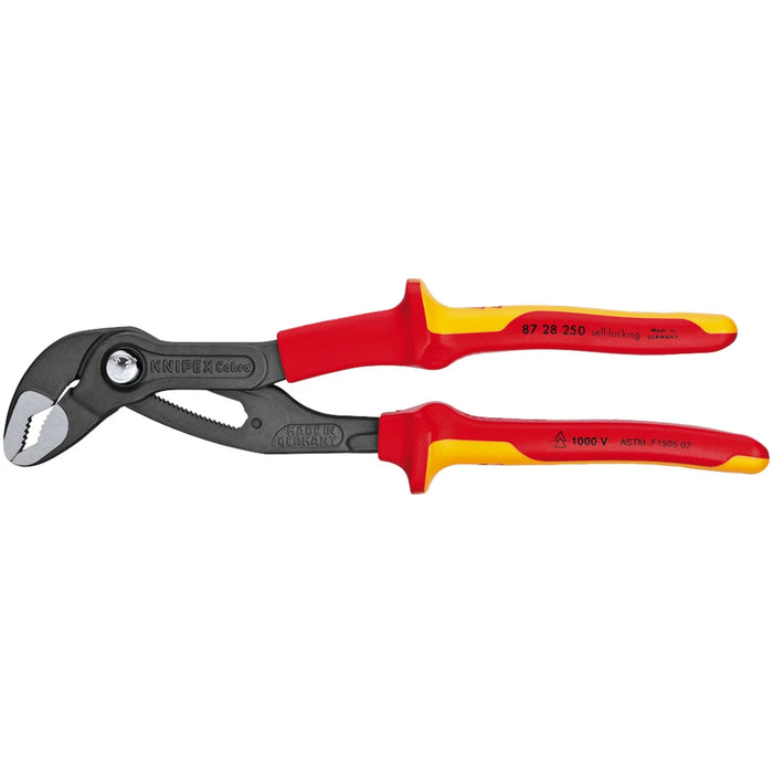 KNIPEX 87 28 250UKSBE Cobra® VDE Fully Insulated Water Pump Pliers, 250mm