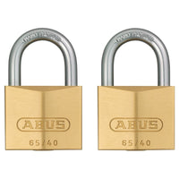 Abus Mechanical 65/40mm Brass Padlock Twin Carded