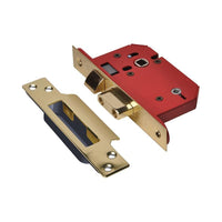 Union StrongBOLT 22WCS Mortice Bathroom Lock Polished Brass 81mm 3in Visi
