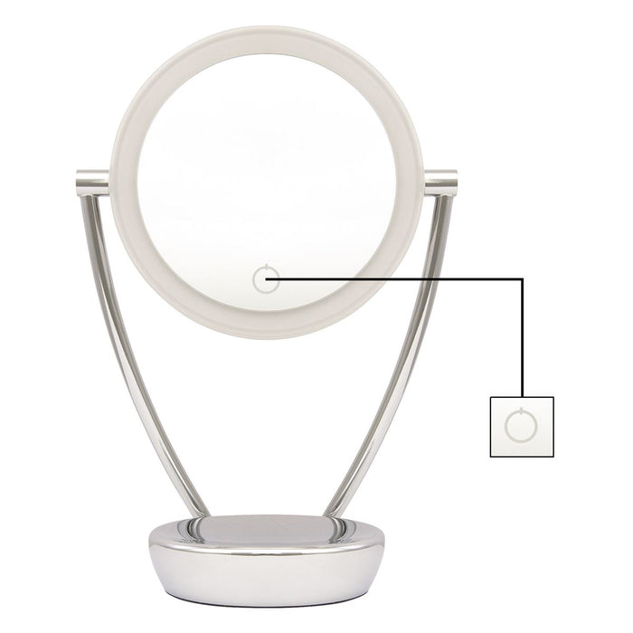 Dellonda Freestanding Double-Sided LED Vanity Mirror 7.5" DH3