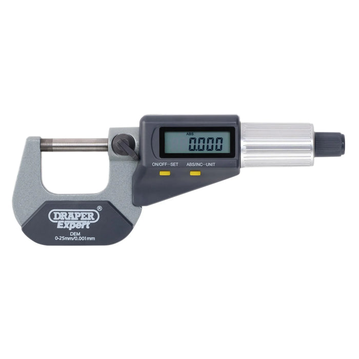 Draper Expert Digital External Micrometer, 0-25mm - DEM1