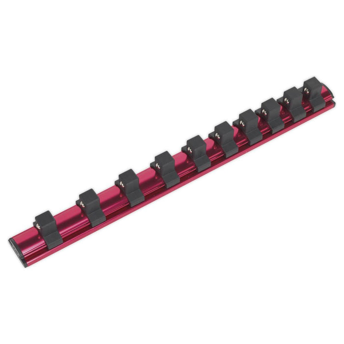 Sealey Socket Retaining Rail Magnetic 1/2"Sq Drive 10 Clips AK27084 Sealey - Town Tools 