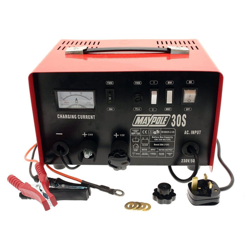 Maypole Heavy Duty Steel 20 Amp 12V/24V Car Van Tractor Battery Charger Mp730 Town Tools - Town Tools 