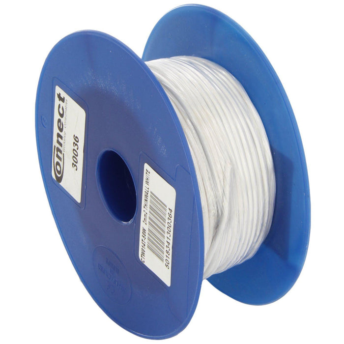Connect White Thin Wall Single Core Cable 28/0.30 50m 30036 Tool Connection - Town Tools 