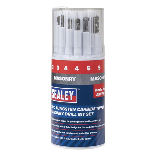 Sealey Tungsten Carbide Tipped Masonry Drill Bit Set 11pc AK5702 Sealey - Town Tools 