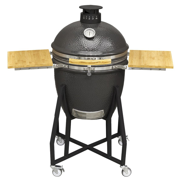 Dellonda Deluxe 22"(56cm) Ceramic Kamado Style BBQ with Wheeled Stand