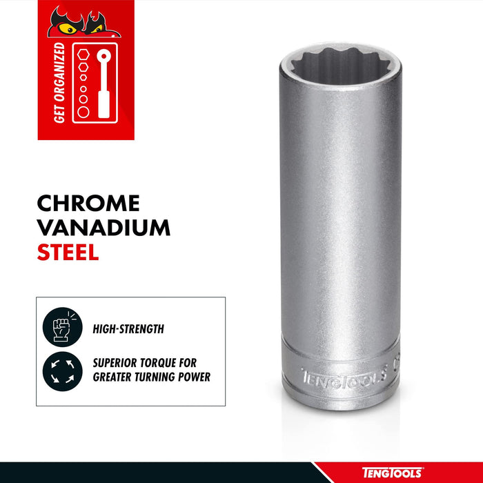 Teng Tools 3/8" Deep Socket 12 pt AF 11/16" Teng Tools - Town Tools 