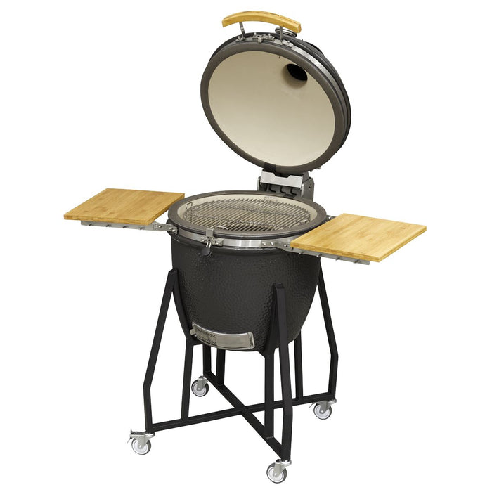 Dellonda Deluxe 22"(56cm) Ceramic Kamado Style BBQ with Wheeled Stand