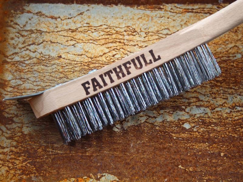 Faithfull Heavy-Duty Scratch Brush with Scraper - 4 Row Faithfull - Town Tools