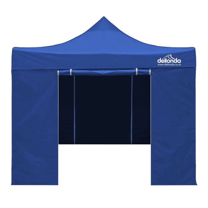 Dellonda 3x3m Pop-Up Gazebo & Side Walls Water Resistant Fabric - Blue