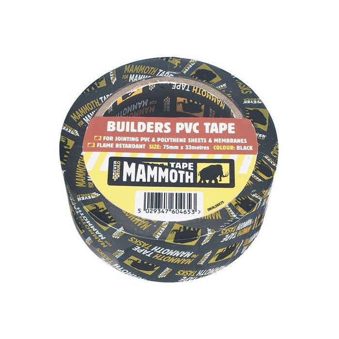 Everbuild Sika Builder's PVC Tape 75mm x 33m Black Everbuild Sika - Town Tools
