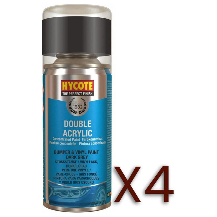 4x Hycote Aerosol Paint for Bumper Paint Dark Grey 150ml Hycote - Town Tools 