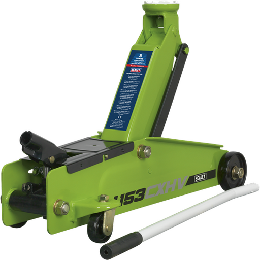 Sealey Trolley Jack 3 Tonne Long Reach Heavy-Duty Hi-Vis 1153CXHV Sealey - Town Tools 