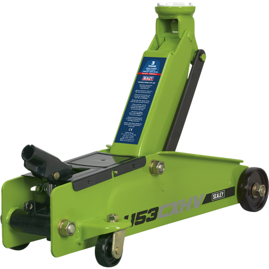 Sealey Trolley Jack 3 Tonne Long Reach Heavy-Duty Hi-Vis 1153CXHV Sealey - Town Tools 