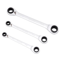 Draper Metric 4-in-1 Reversible Double Ring End Ratchet Spanner Set (3 Piece)