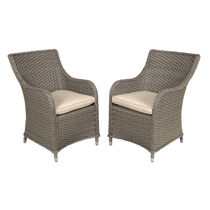 Dellonda Chester Rattan Wicker Outdoor Garden Dining Chairs 2pc DG64