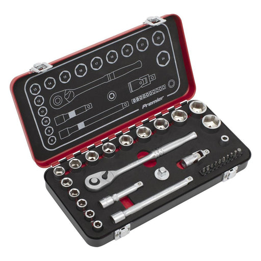 Sealey Premier Platinum Premier Platinum Socket Set 3/8"Sq Drive 31pc AK7921 Sealey Premier Platinum - Town Tools 
