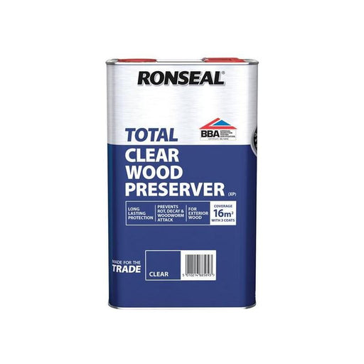 Ronseal Trade Total Wood Preserver Clear 5 litre Ronseal - Town Tools